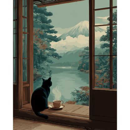 Morning at Fuji | Paint by Number- Paint by Numbers