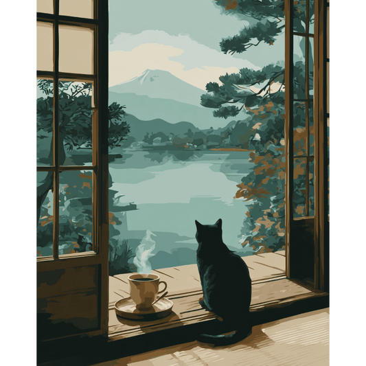 Vue Fuji | Peinture par numéros- Peinture par numéros