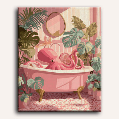 Pink Octo Bath | Paint by Number