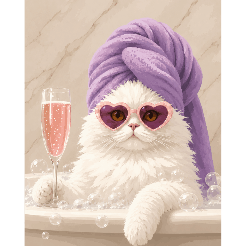 Pampered Purr | Paint by Number- Paint by Numbers