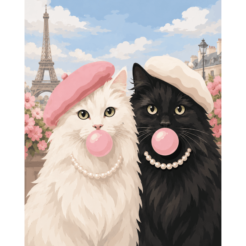 Parisian Purr Glam | Paint by Number- Paint by Numbers