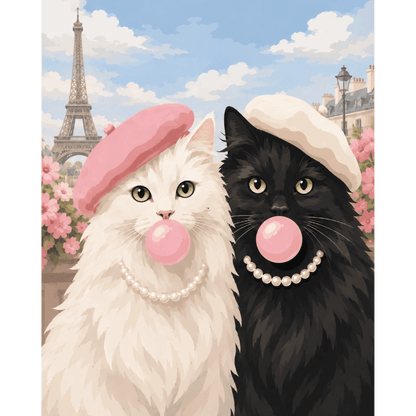 Parisian Purr Glam | Paint by Number- Paint by Numbers