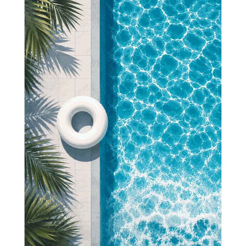 Poolside Escape | Paint by Number- Paint by Numbers
