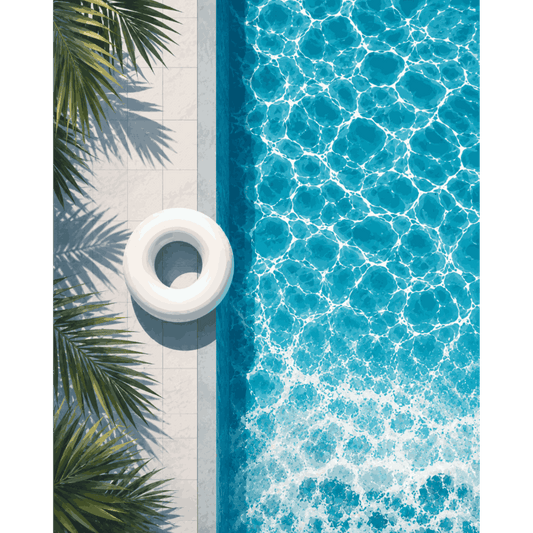 Échappée Piscine | Peinture par numéros- Peinture par numéros
