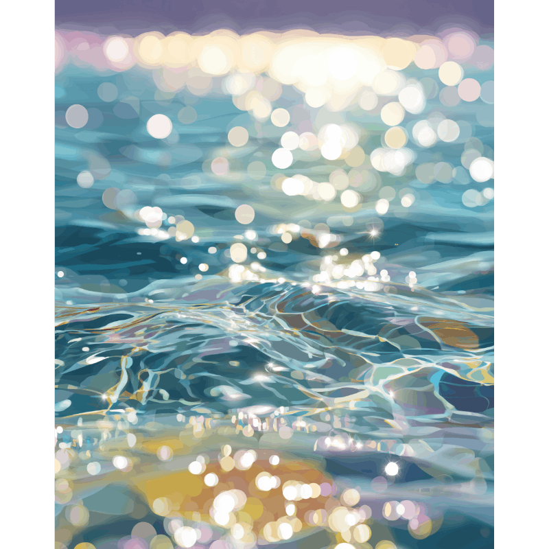 Shimmering Waters | Paint by Number- Paint by Numbers