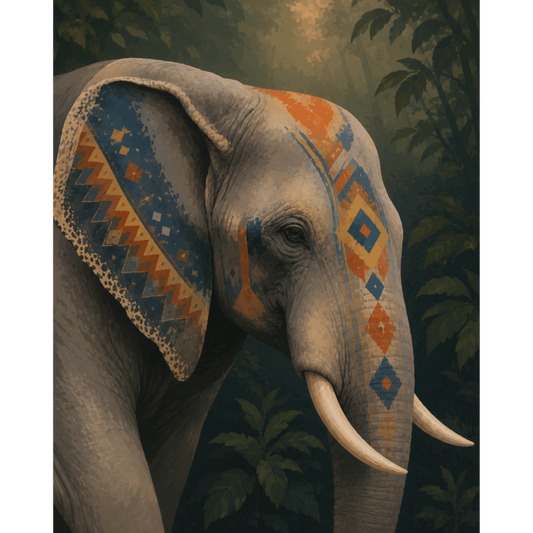 Éléphant tribal | Peinture par numéros - Peinture par numéros