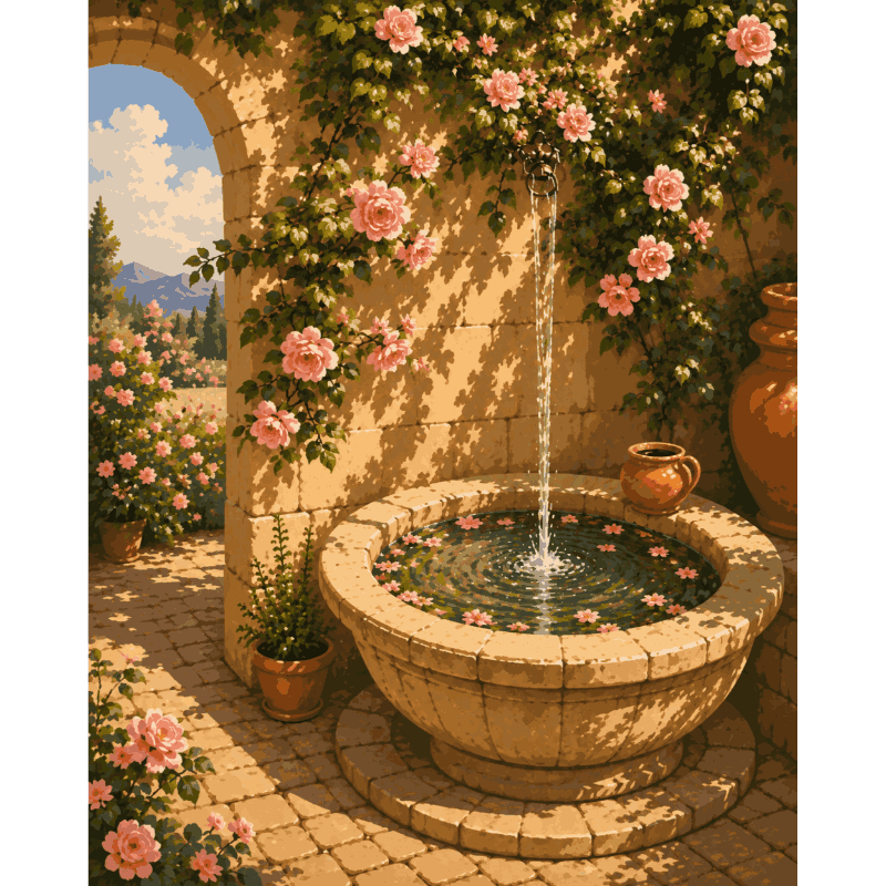 Tuscan Fontana | Paint by Number- Paint by Numbers