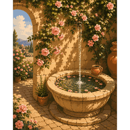 Tuscan Fontana | Paint by Number- Paint by Numbers
