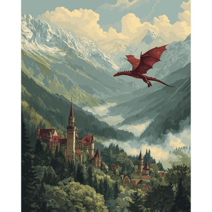 Valley of Dragons | Paint by Number- Paint by Numbers
