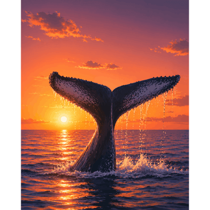 Whale Tail Sunset | Paint by Number- Paint by Numbers