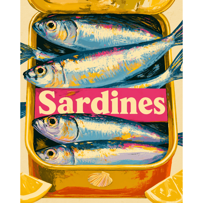 Tinned Sardines | Paint by Number- Paint by Numbers