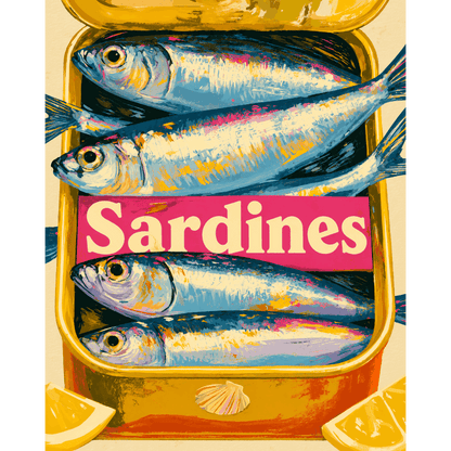 Tinned Sardines | Paint by Number- Paint by Numbers