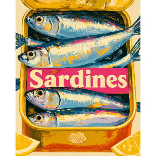 Sardines en Conserve | Peinture par numéros- Peinture par numéros