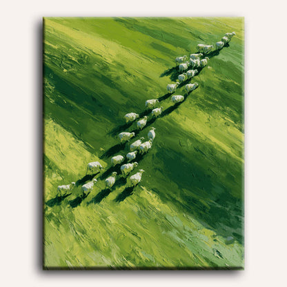 Herding Sheep | Paint by Number