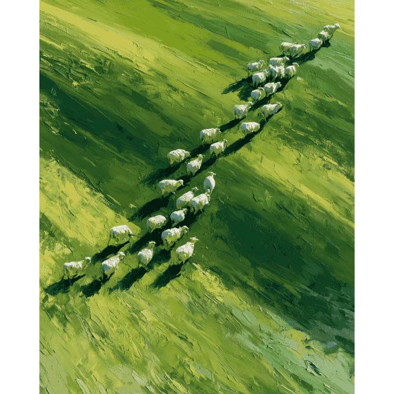 Herding Sheep | Paint by Number- Paint by Numbers