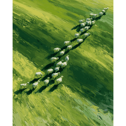 Herding Sheep | Paint by Number- Paint by Numbers