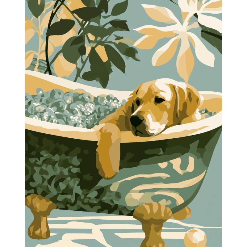 Golden Serenity | Paint by Number- Paint by Numbers