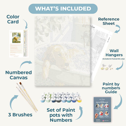 Golden Retriever in the Bath | Paint by Number