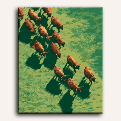 Golden Herd | Paint by Number
