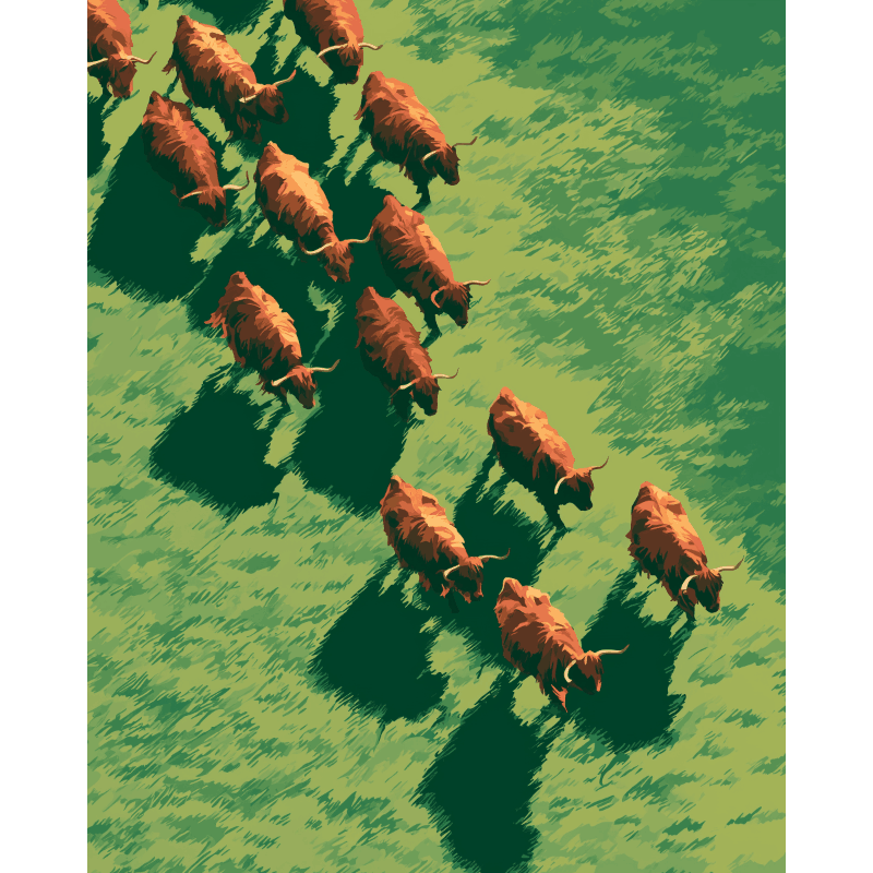 Golden Herd | Paint by Number- Paint by Numbers