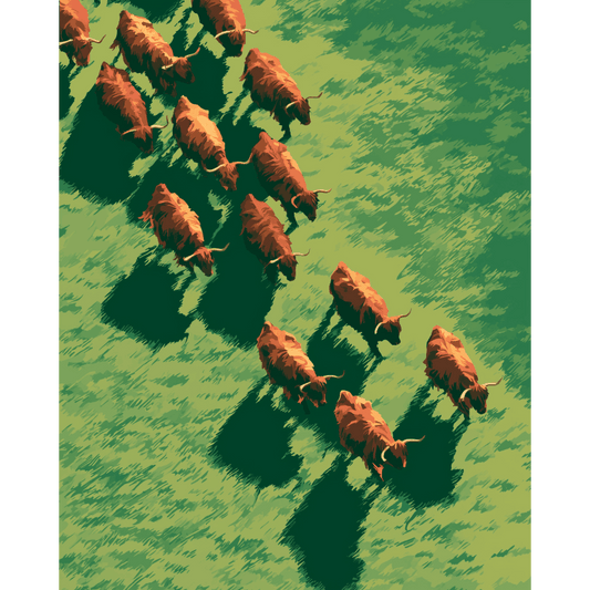 Golden Herd | Paint by Number- Paint by Numbers