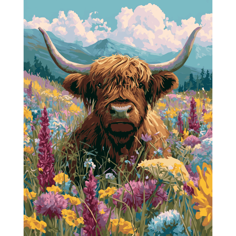 Highland in Bloom | Paint by Number- Paint by Numbers