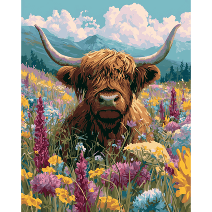 Highland in Bloom | Paint by Number- Paint by Numbers
