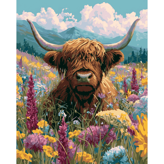 Highland in Bloom | Paint by Number- Paint by Numbers