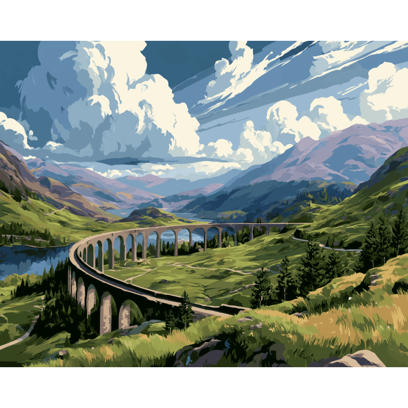 Bridge Through the Glen | Paint by Number- Paint by Numbers
