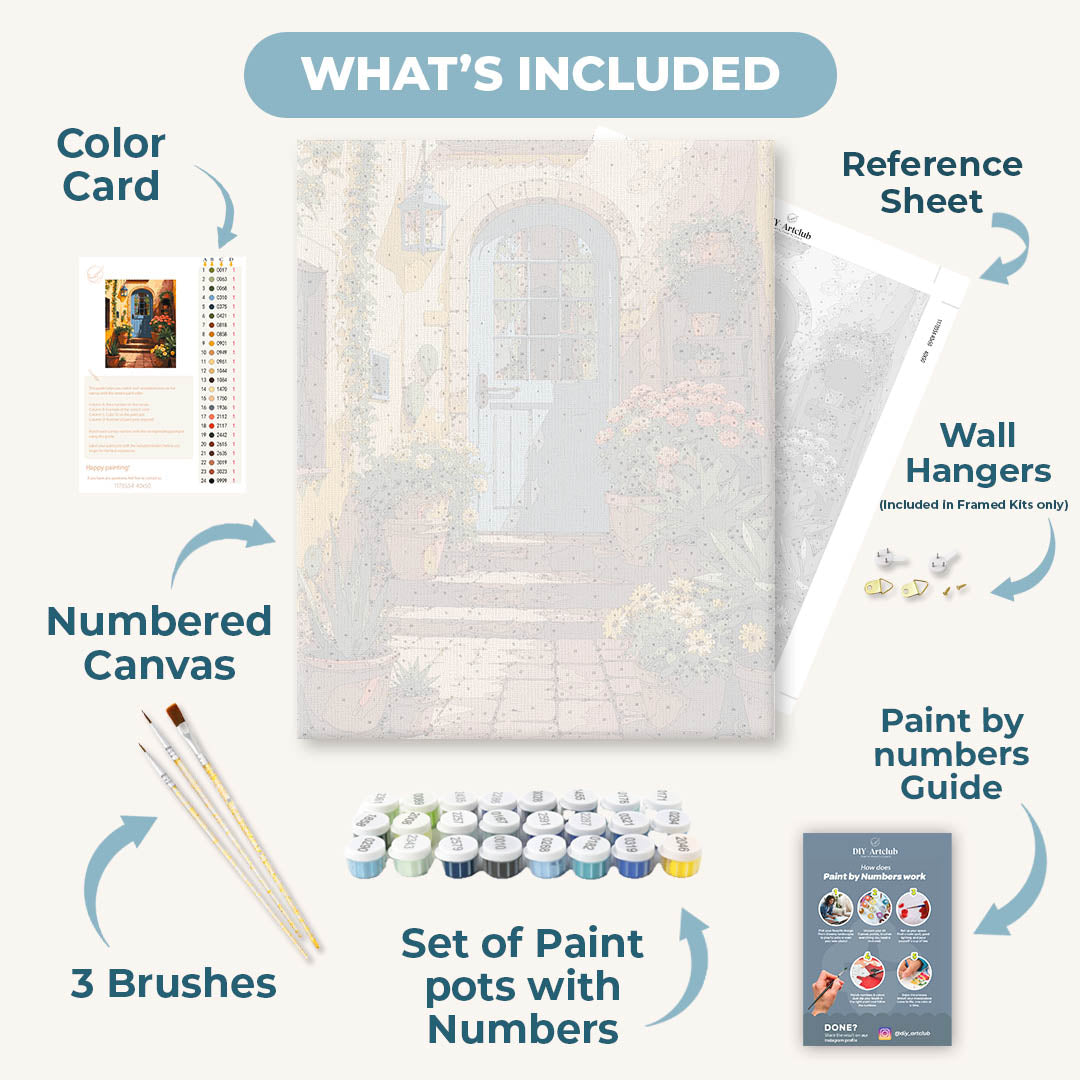 Courtyard in Bloom | Paint by Number