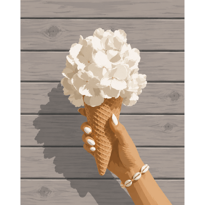 Creamy Petals | Paint by Number- Paint by Numbers