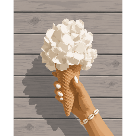 Creamy Petals | Paint by Number- Paint by Numbers