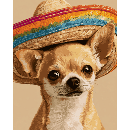 Fiesta Chihuahua | Paint by Number- Paint by Numbers