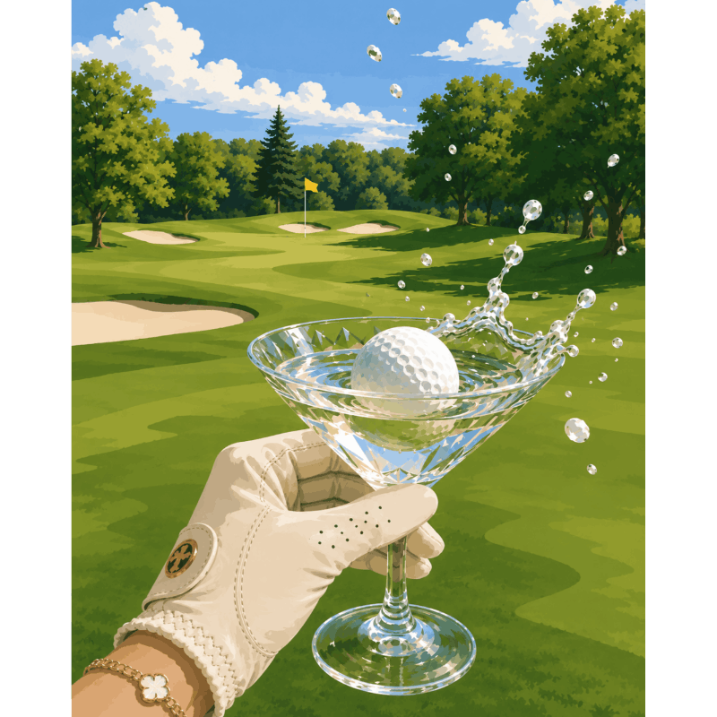 Golf & Martini | Paint by Number- Paint by Numbers