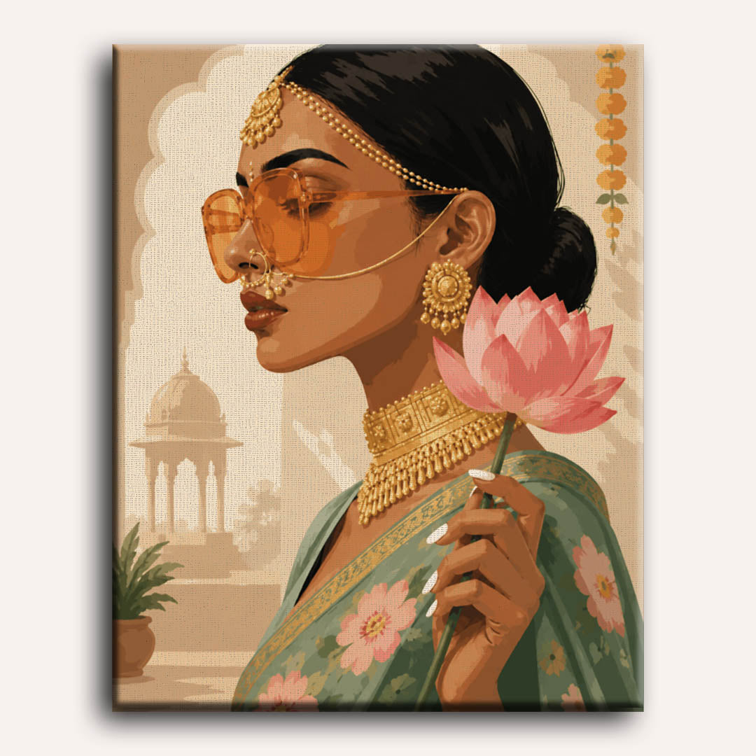 Lotus & Gold | Paint by Number