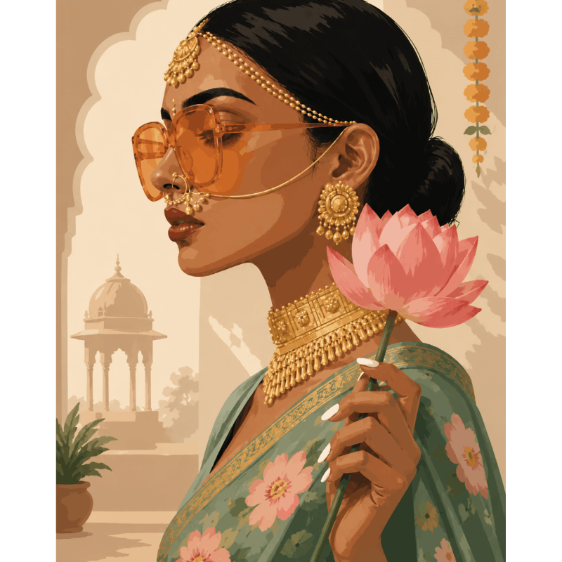 Lotus & Gold | Paint by Number- Paint by Numbers