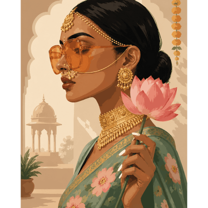 Lotus & Gold | Paint by Number- Paint by Numbers