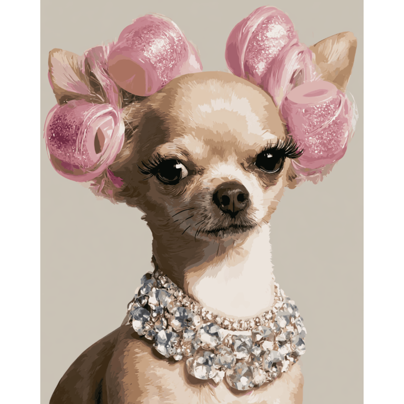 Chihuahua-diva | Maleri etter tall - Maleri etter tall