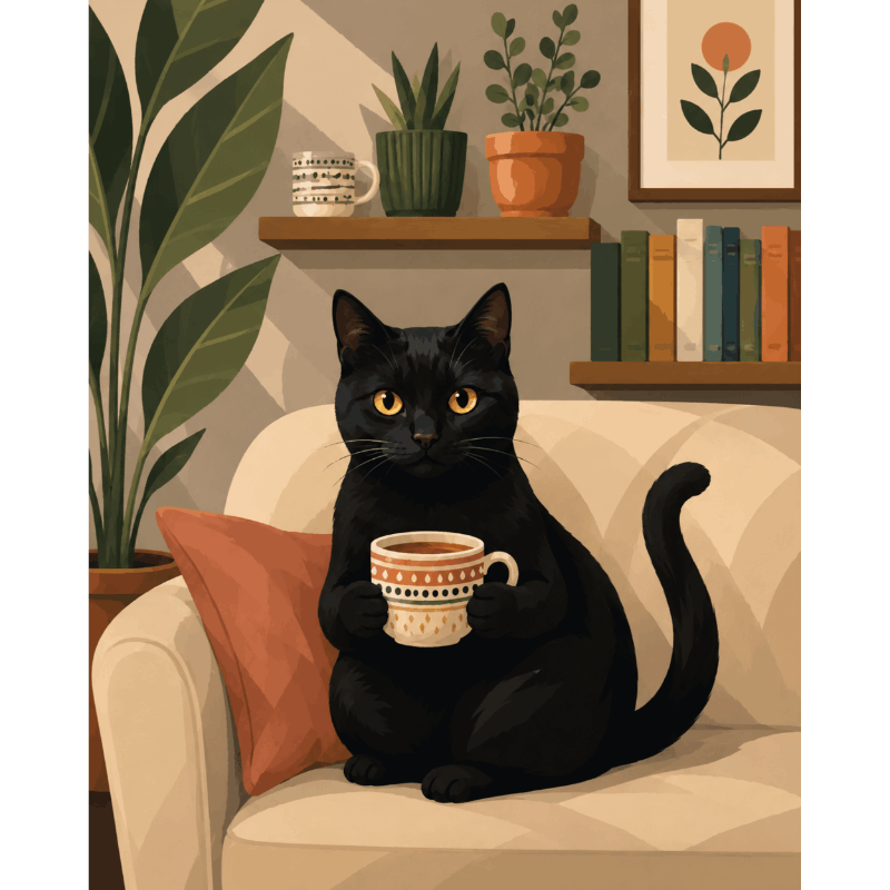 Coffee Whiskers | Paint by Number- Paint by Numbers