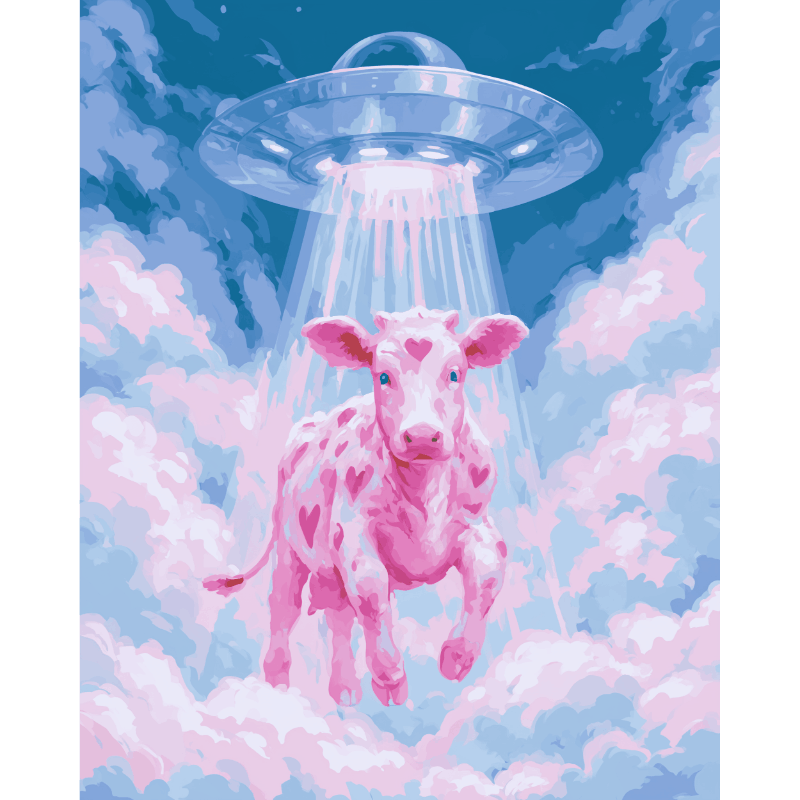 Cosmic Moo | Paint by Number- Paint by Numbers