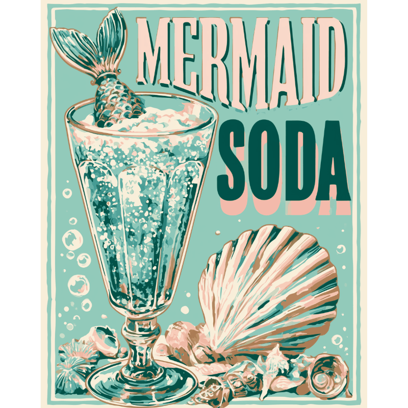 Mermaid Fizz | Paint by Number- Paint by Numbers