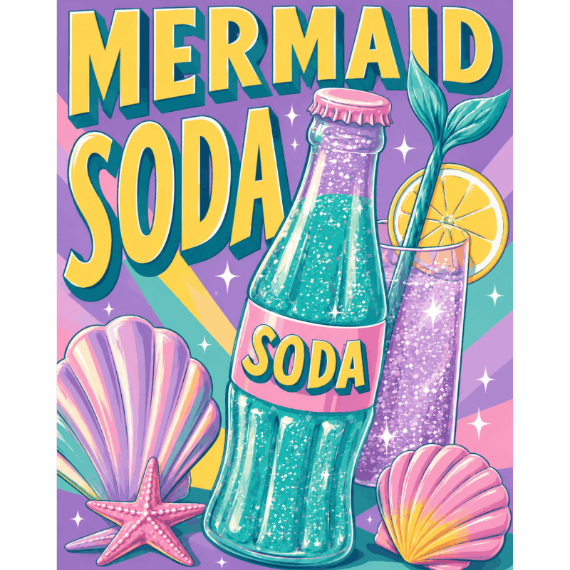 Mermaid Soda | Paint by Number- Paint by Numbers