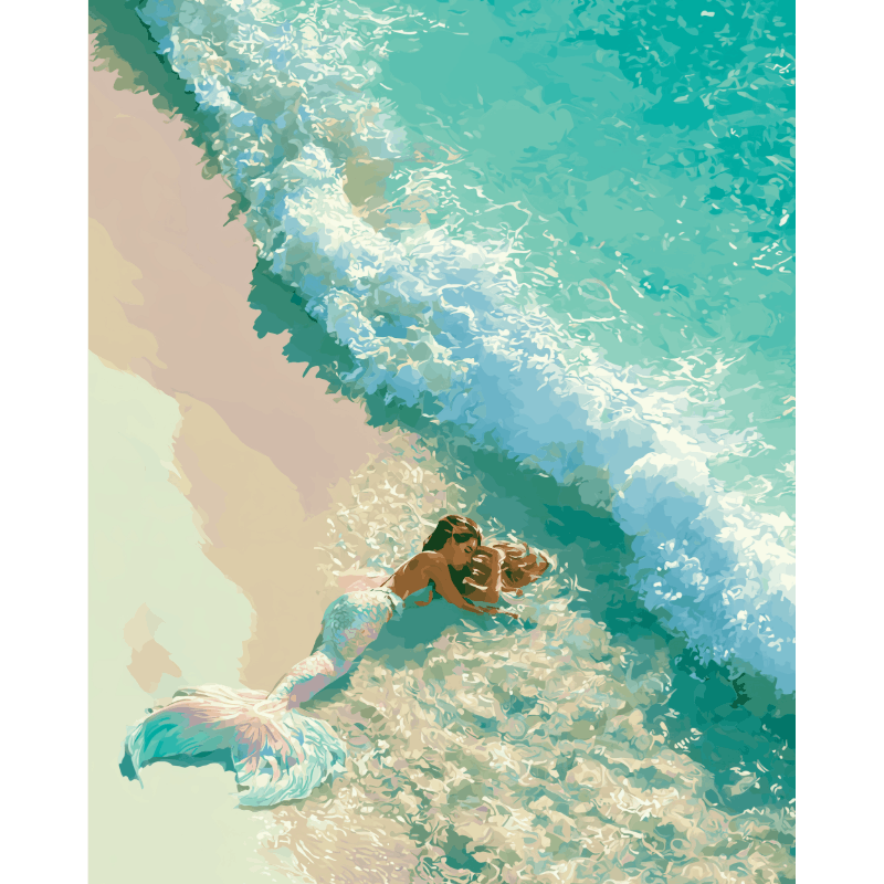 Mermaid Tide | Paint by Number- Paint by Numbers