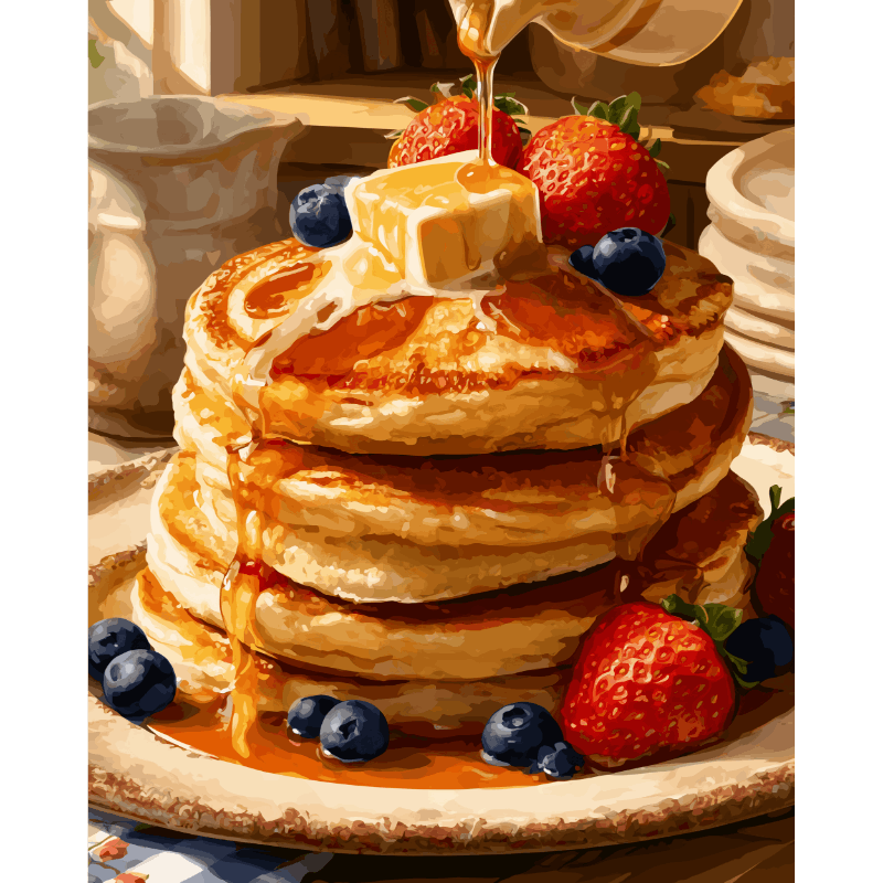 Pancakes for Breakfast | Paint by Number- Paint by Numbers