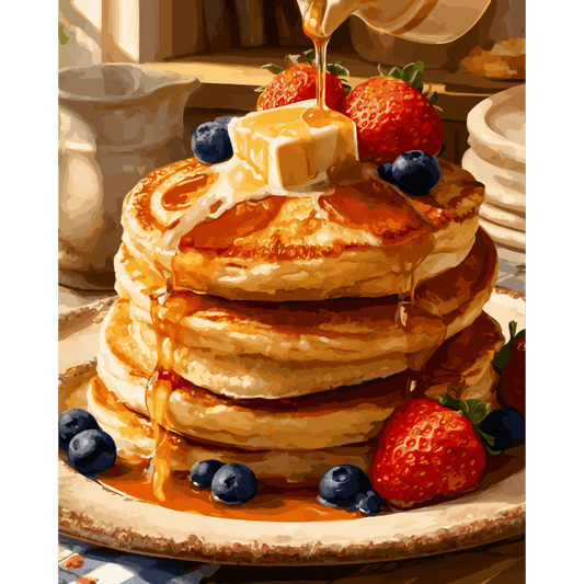 Pancakes for Breakfast | Paint by Number- Paint by Numbers