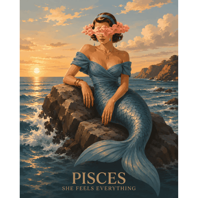 Pisces Mermaid | Dipingi con i numeri- Dipingi con i numeri