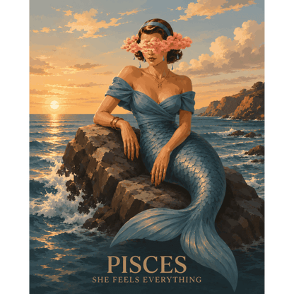 Pisces Mermaid | Dipingi con i numeri- Dipingi con i numeri