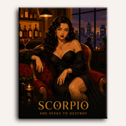 Scorpio Having a Drink | Paint by Number