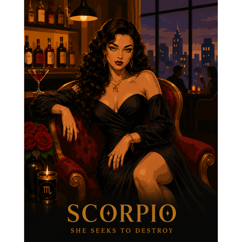 Scorpio Having a Drink | Paint by Number- Paint by Numbers