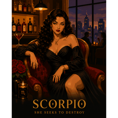 Scorpio Having a Drink | Paint by Number- Paint by Numbers